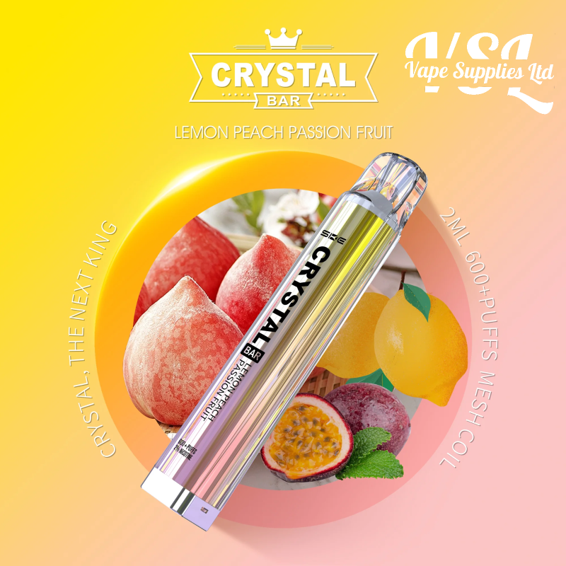 SKE Crystal Bar 600 Lemon Peach Passion Fruit Disposable Vape 20mg