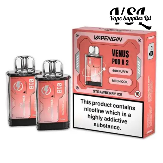 Vapengin VENUS Replacement Mesh Coil Strawberry Ice Flavour Pods Pack of 2