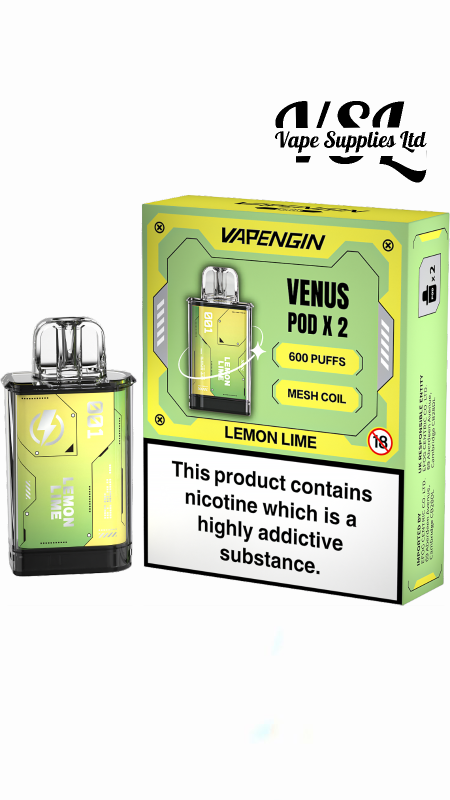 Vapengin VENUS Replacement Mesh Coil Lemon Lime Flavour Pods Pack of 2