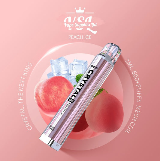 SKE Crystal Bar 600 Peach Ice Disposable Vape 20mg