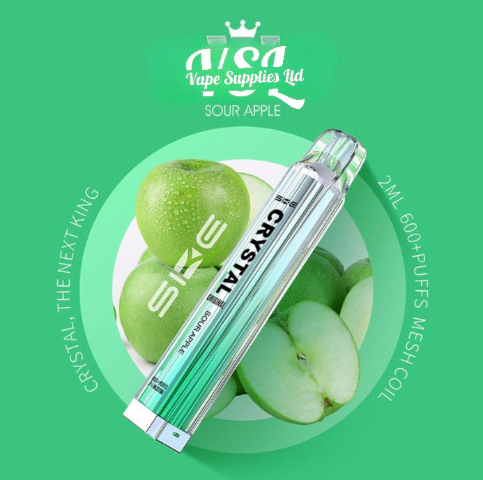 SKE Crystal Bar 600 Sour Apple Disposable Vape 20mg