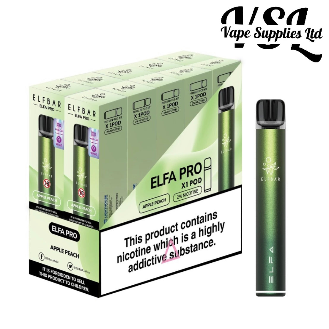 Aurora Green - Apple Peach ELFA Pod & Pen