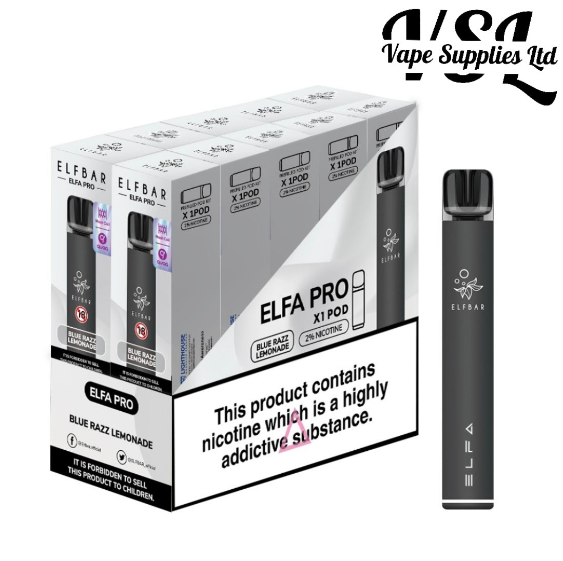 Black - Blue Razz Lemonade ELFA Pod & Pen