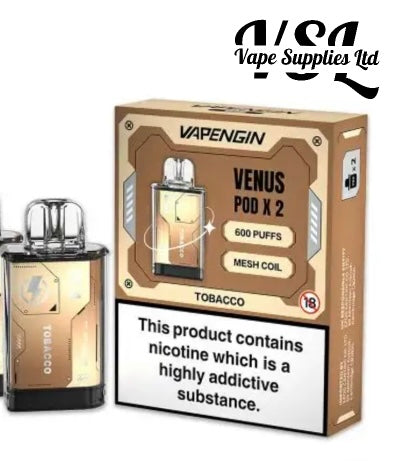 Vapengin VENUS Replacement Mesh Coil Tobacco Flavour Pods Pack of 2