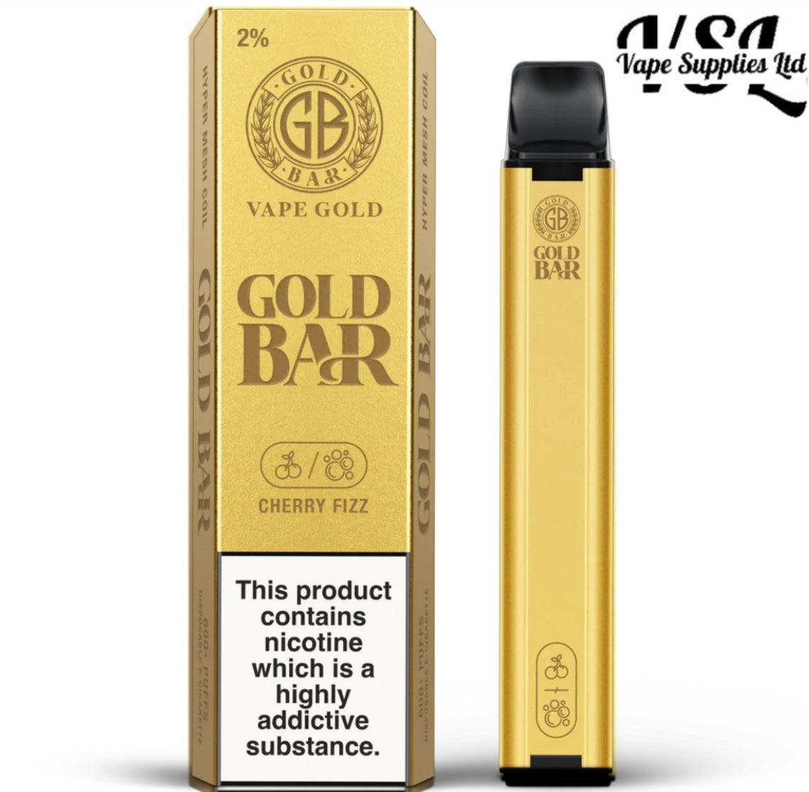 Gold Bar 600 Cherry Fizz Disposable Vape 20mg