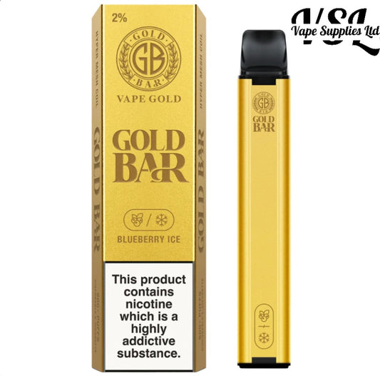 Gold Bar 600 Blueberry Ice Disposable Vape 20mg