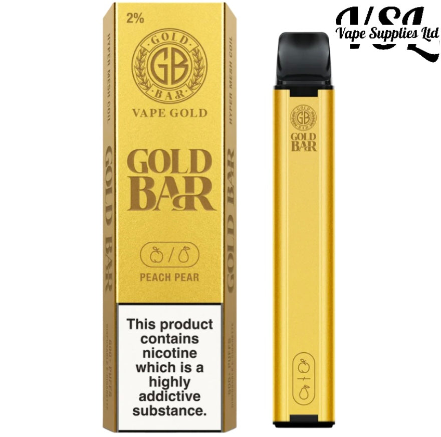 Gold Bar 600 Peach Pear Disposable Vape 20mg