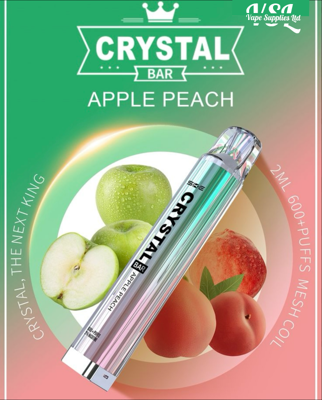 SKE Crystal Bar 600 Apple Peach Disposable Vape 20mg