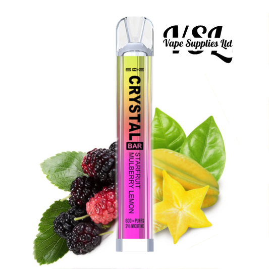 SKE Crystal Bar 600 Starfruit Mulberry Lemon Disposable Vape 20mg