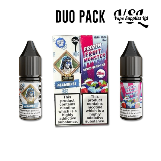 2 x 10ml Pack Frozen Mixed Berries & Alchemist 20mg Nic Salt E-Liquid by Monster Vape Labs