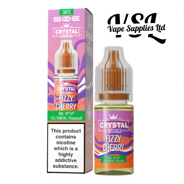 *NEW*IMPROVED FLAVOUR* SKE Crystal Fizzy Cherry Nic Salts 10ml E-Liquid