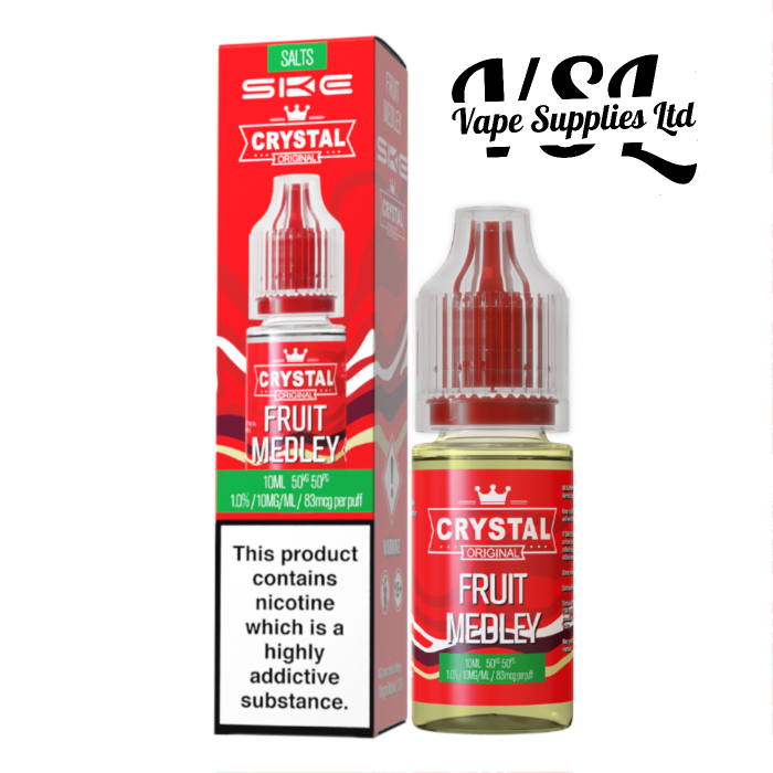 *NEW*IMPROVED FLAVOUR* SKE Crystal Fruit Medley (Rainbow) Nic Salts 10ml E-Liquid