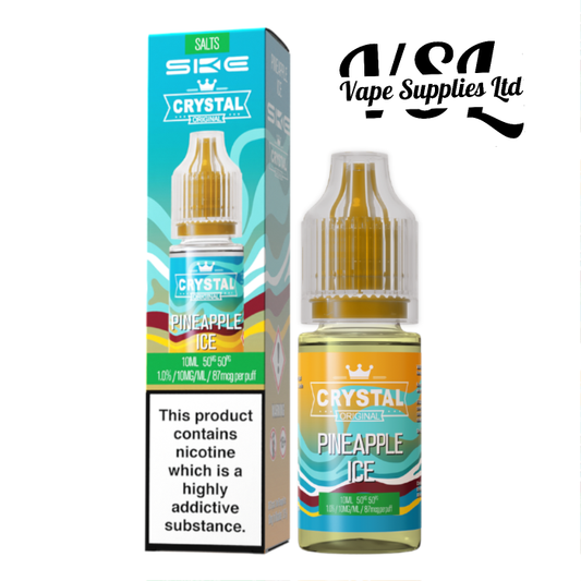 *NEW*IMPROVED FLAVOUR* SKE Crystal Pineapple Ice Nic Salts 10ml E-Liquid