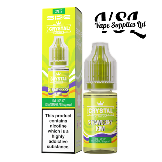 *NEW*IMPROVED FLAVOUR* SKE Crystal Strawberry Kiwi Nic Salts 10ml E-Liquid