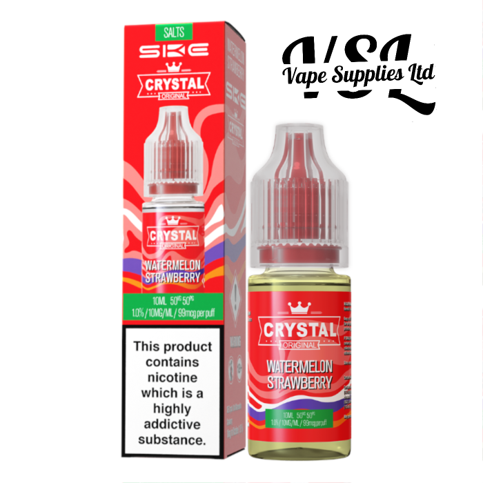 *NEW*IMPROVED FLAVOUR* SKE Crystal Watermelon Strawberry Nic Salts 10ml E-Liquid