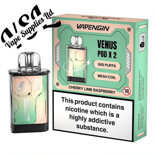 Vapengin VENUS Replacement Mesh Coil Cherry Lime Raspberry Flavour Pods Pack of 2