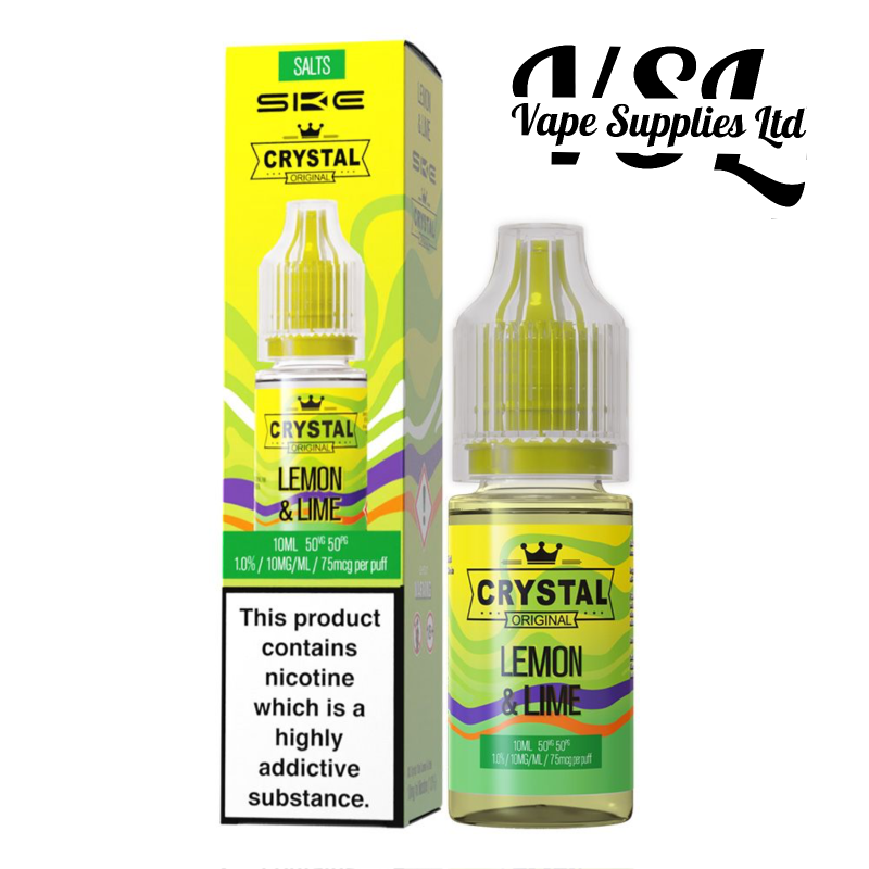 *NEW*IMPROVED FLAVOUR* SKE Crystal Lemon & Lime Nic Salts 10ml E-Liquid