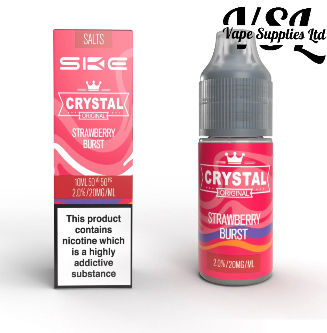 SKE Crystal Strawberry Burst Nic Salts 10ml E-Liquid | Vape Supplies Aberdeenshire