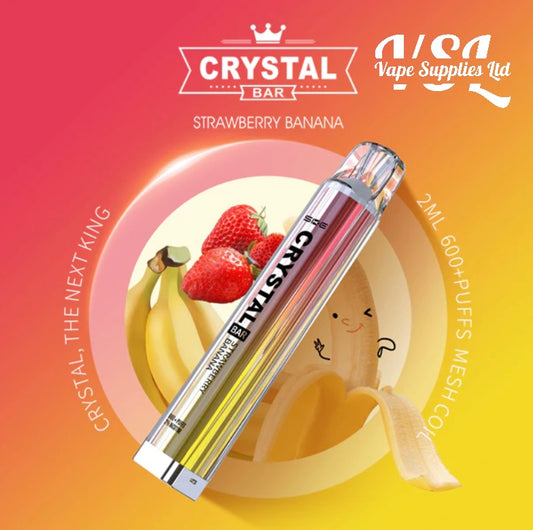 SKE Crystal Bar 600 Strawberry Banana Disposable Vape 20mg